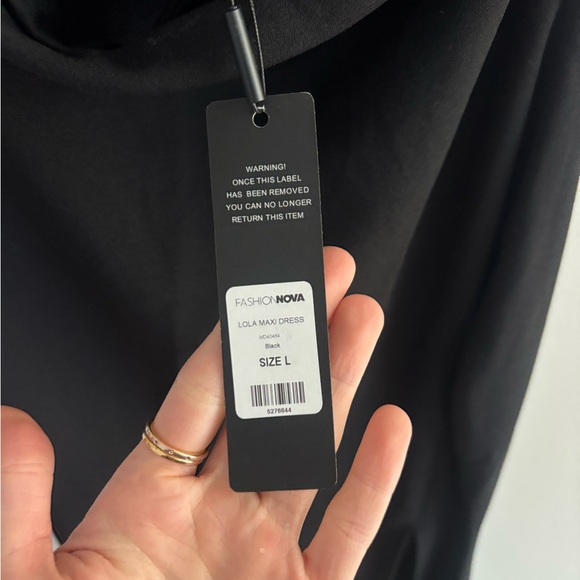 Fashion Nova Black One-Shoulder Cutout Maxi Dress | NWT | Size L - Picture 6 of 12